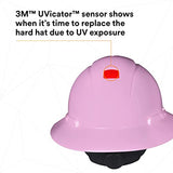 3M Sombrero duro de ala completa H-813R-UV, rosa, suspensión de trinquete de 4 puntos, con Uvicator