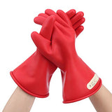 Pongnas Par de Guantes aislantes de látex, Clase 00, Dedo Completo, bajo Voltaje, 500 V, Guantes Reutilizables, IEC 60693-2014(9)