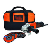 BLACK+DECKER Mini Esmeriladora Angular 4-1/2 Pulgadas G650K5-B3