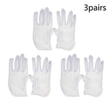 Othmro 2 pares de guantes antiestáticos, guantes antideslizantes de PVC de poliéster de fibra conductora a prueba de polvo, guantes de seguridad protectores para la industria electrónica, semiconductores, L blanco