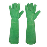 Etglove Guantes de poda de rosas para mujer, guantes de jardinería de cuero de vaca a prueba de espinas de manga larga, guantes de jardín (grande, verde)