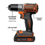 BLACK+DECKER Taladro/Atornillador 20V MAX* 3/8 Pulgadas BDCDE120C