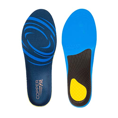 Copper Fit Plantillas de trabajo para hombre, color azul, talla 9-12, Azul / Patchwork, Size 9-12