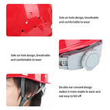 Casco de Protección Industrial, Casco Ajustable, Gorro de Protección para la Cabeza para Obras de Ingeniería Energética, Anticolisión Y Anticolisión, Rojo