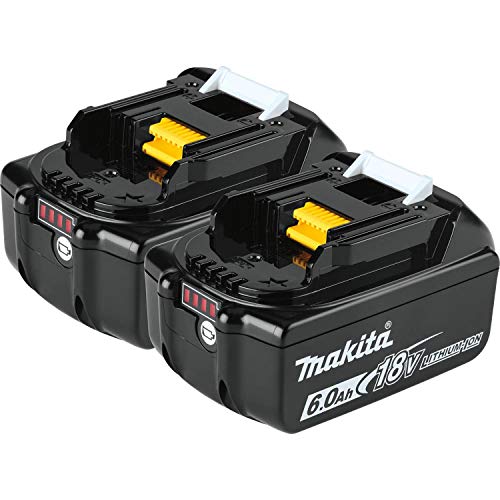 Makita BL1860B-2 Batería LXT de iones de litio de 18 V, 6.0 Ah, 2 unidades, color negro