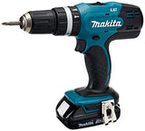 Makita DHP453SYE Combo Rotomartillo Atornillador 1/2" V.V.R, 2 Velocidades 0-400/0-1500 Rpm y Cargador con Freno Maletín, 18V, color Verde Agua