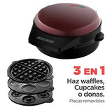 Waflera BLACK+DECKER 3 en 1 prepara waffles cupcakes y donas