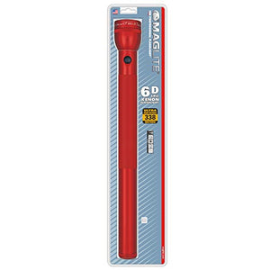 Maglite S6D036 - Linterna (Hand flashlight, Incandescente, D, Rojo, Aluminio, Alcalino)