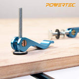 POWERTEC 71502 abrazadera de aluminio para carpintería, inserto roscado 5/16"-18, 4 unidades