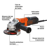 BLACK+DECKER Mini Esmeriladora Angular 4-1/2 Pulgadas G650K5-B3