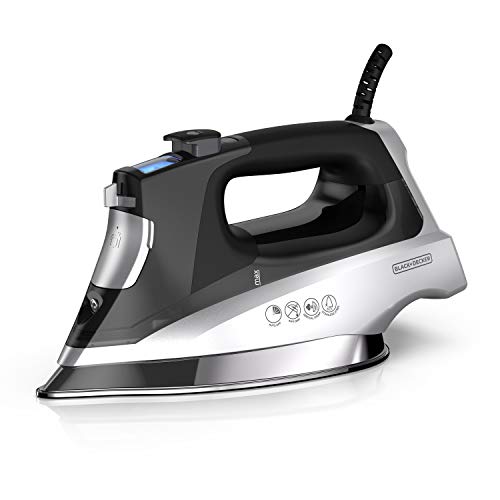 BLACK + DECKER Allure Digital - Plancha de Vapor Profesional, tamaño Completo, Negro/Plateado