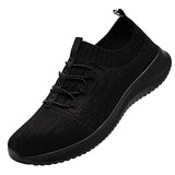 LARNMERN Zapatos Punta de Acero Hombre Mujeres Ligeras y Transpirabilidad Calzado de Seguridad Industrial y de Construcción Trabajo Tenis(26.5 cm, Negro)