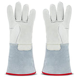 Bonvoisin Guantes criogénicos de 14.2 pulgadas/36 cm de largo medio brazo LN2 guantes protectores para nitrógeno líquido/hielo seco/almacenamiento en frío