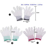 Guante antideslizante antiestático, guante de trabajo, 1 par de dedos recubiertos de poliuretano para trabajadores electrónicos, guantes de trabajo para hombres (Small (pink overlock))