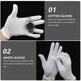 KALLORY 15 pares de guantes hidratantes durante la noche, guantes de algodón para cosméticos, guantes de mano exfoliantes, guantes de spa de belleza, guantes de limpieza para eccema, piel seca, spa