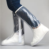 EVGATSAUTO Cubierta para Zapatos de Tubo Alto, Cubierta Impermeable para Zapatos de Lluvia Boca Ancha Aspecto Simple A Prueba de Polvo Transparente Reutilizable para Viajes para Montañismo (M)