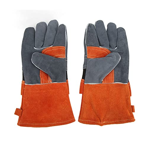 LBEC Guantes Resistentes al Calor, Guantes Protectores ignífugos para Asar en el Horno Naranja