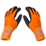 SAFEAT General - Guantes de trabajo impermeables para hombres y mujeres - Látex de doble revestimiento, multiusos, espuma de agarre arena, 1 par (pequeño)