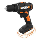 WORX WX911L Kit de herramientas eléctricas combinadas de 20 voltios con taladro eléctrico de 3/8 pulgadas, controlador de impacto de 1/4 pulgadas, sierra AXIS y 2 baterías recargables de iones de litio