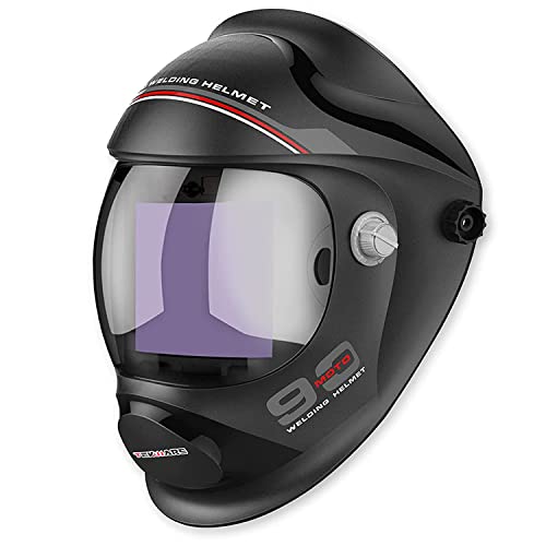 Tekware Casco de soldadura de oscurecimiento automático, pantalla de visualización ultra grande, casco de soldador de color verdadero, capucha de soldadura de 4 sensores de arco, máscara de soldadura de lente 4C hemisférica, pantalla variable 4~5/9-9/13