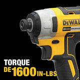 DEWALT Kit Taladro Atornillador y Llave de Impacto 20V MAX* y Tecnologia Brushless Motor con Cargador y Bolso DCK277C2