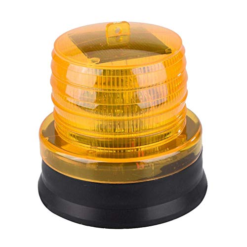 Raguso Luz de Advertencia de baliza con energía Solar de 2 V, luz de Advertencia LED, lámpara Intermitente Solar para camión, Tractor para Carretilla elevadora, Motor de Bomberos(Yellow)