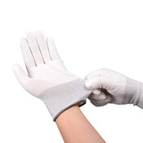 Ehdis® Guantes de trabajo blancos de nylon Guantes de trabajo extensibles de dedo completo Guantes antideslizantes antiestáticos para lavado, limpieza de automóviles, limpieza de limpieza del hogar - 6 par