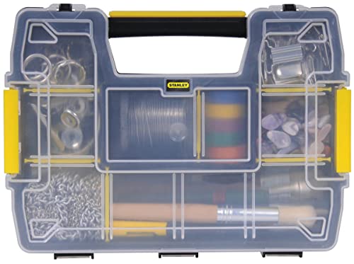 Stanley Sortmaster Lite Organizador de 29,2 cm de largo x 2,5 cm de ancho x 8,5 cm de alto, negro, amarillo y transparente (paquete de 2)