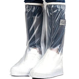 EVGATSAUTO Cubierta para Zapatos de Tubo Alto, Cubierta Impermeable para Zapatos de Lluvia Boca Ancha Aspecto Simple A Prueba de Polvo Transparente Reutilizable para Viajes para Montañismo (M)