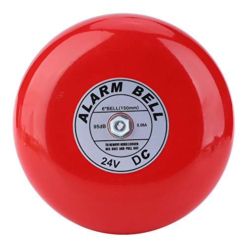 Campana de alarma contra incendios, CB-6B Campana de alarma eléctrica de 95dB 150 mm / 5.9in Campana de alarma Campana de alarma de seguridad para la escuela Hogar Fábrica(DC 24V)