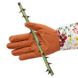 HANXIUCAO - Guantes de jardinería de cuero para mujer extendidos y largos para podar rosas profesionales (rojo)