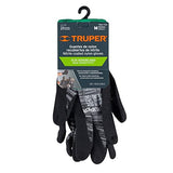 Truper GU-132, Guantes de nylon recubierto de nitrilo, máximo agarre, puño tejido