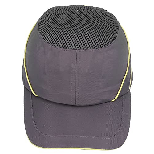 Casco de seguridad, Transpirable Absorción de impactos Casco duro de PU Anticolisión Gorra de seguridad gris liviana Cómoda con tira reflectante para el sitio de construcción