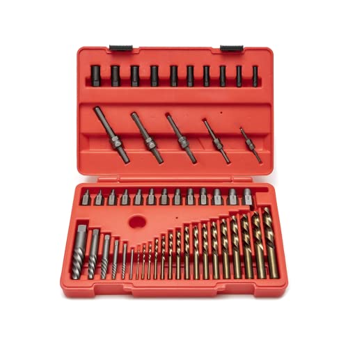 NEIKO 04202A Master Screw Extractor | 55 Pieces Broken Bolt Remover | Multi Spline, Extractor Pins, Spiral and Nut Extractors | 5/64” to 1/2