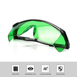 Huepar GL01G - Gafas de protección para los ojos con láser verde, herramientas láser rotativas y multilíneas, gafas con patillas ajustables (caja de protección incluida)