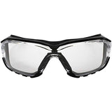 Birdz Gafas de sol deportivas acolchadas de seguridad para motocicleta, color negro con lente transparente