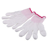 Guante antideslizante antiestático, guante de trabajo, 1 par de dedos recubiertos de poliuretano para trabajadores electrónicos, guantes de trabajo para hombres (Small (pink overlock))