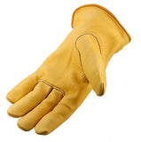 Galeton 25001PR-M 25001PR Rough Rider Premium Leather Driver Gloves, Elastic Back, Medium, Gold