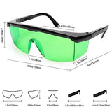 Comgrow Gafas de mejora láser verde, 2 paquetes – Gafas de seguridad de protección ocular para nivel láser verde, herramientas láser rotativas y multilínea – Gafas con patillas ajustables (caja protectora incluida)