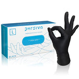 PYRSIVA Guantes desechables de nitrilo médico | Sin látex | Grado médico (mediano, negro)