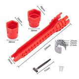 Multifunción Herramientas de Instalación de Plomería, Change Llave de Tubería de Agua, Llave de Fontanería, Herramienta de Reparación e Instalación Extracción de Grifo y Fregadero-8 in 1