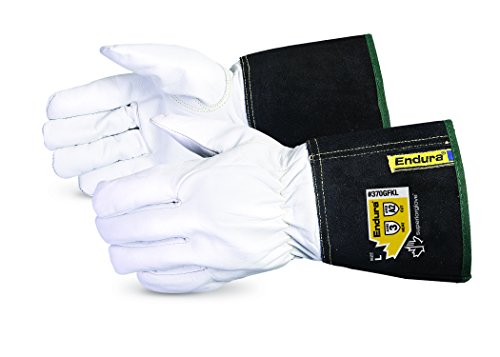 Superior 370GFKL Precision Arc - Guantes de soldadura TIG de piel de cabra con forro de Kevlar, trabajo (paquete de 1 par) (extra grande)