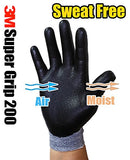 3M Super Grip 200 Guantes de trabajo de jardinería de nitrilo, 5 pares (grandes, naranja)