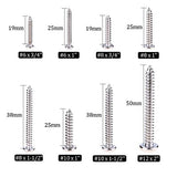 hilitchi 275-piece Acero Inoxidable Phillips Ronda Pan Head Autoperforantes Tornillo Surtido Kit (Ronda Pan Head)