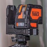 Klein Tools 93LCLG Nivel láser, autonivelante, nivel de línea cruzada verde de alta visibilidad con punto de fontanería rojo y abrazadera de montaje magnética