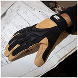 Klein Tools 60189 Guantes de trabajo, de cuero de grado profesional, con protección de nudillos y dedos, refuerzo del pulgar, malla trasera, XL