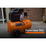 Truper COMP-KIT50, Kit compresor 50 L, 3-1/2 HP, manguera de PVC y pistola