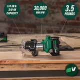 Metabo HPT 18V MultiVolt Cordless Trim Router | Tool Only - No Battery | Variable Speed Brushless Motor | Lifetime Tool Warranty | 1/4-Inch and 3/8-Inch Collets Included | M1808DAQ4