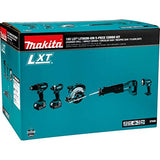 Makita XT505 Kit combo inalámbrico, ion de litio, LXT, 5 herramientas, 18 voltios, XT505, Kit en combo