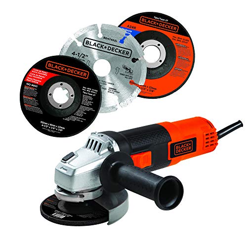 BLACK+DECKER Esmeriladora 4 1/2 Pulgadas con 12 Discos G720K12-B3